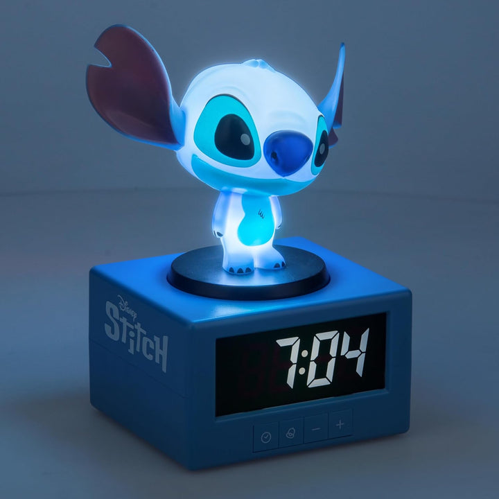 Paladone Disney Stitch Digitaler Wecker mit Nachtlicht & Musik – Offiziell lizenzierte Lilo‑und‑Stit