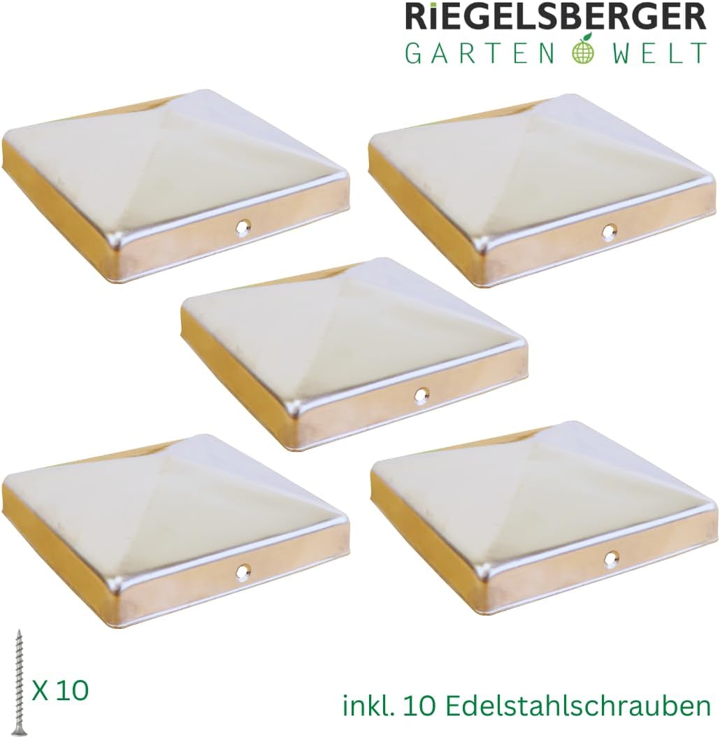 Gartenwelt Riegelsberger Premium Pfostenkappe 121x121 mm aus Edelstahl für Pfosten 12x12 cm Pyramide
