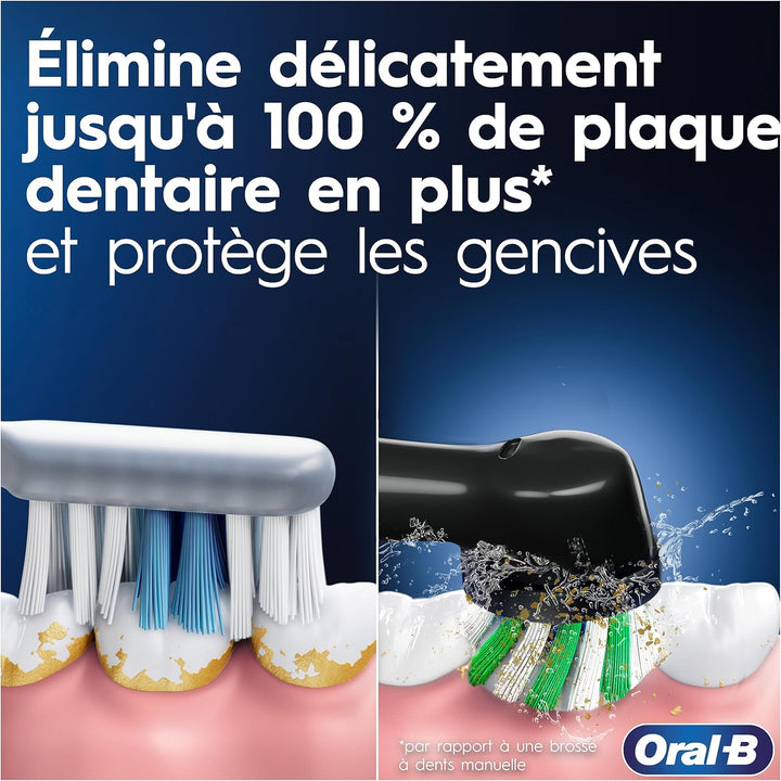 Oral-B PRO 3 3000 Elektrische Zahnbürste/Electric Toothbrush, 2 CrossAction Aufsteckbürsten, mit 3 P
