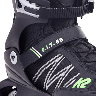 K2 Skates Herren Inline Skates F.I.T. 80, black - green, 30E0873.1.1.110