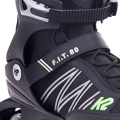 K2 Herren F.i.t. 80 Inline Skates EU: 41.5 (UK: 7.5 / US: 8.5) black - green, EU: 41.5 (UK: 7.5 / US