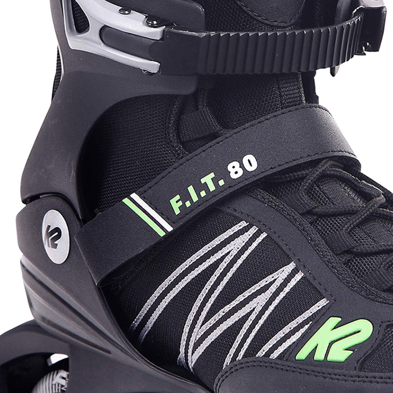 K2 Herren F.i.t. 80 Inline Skates EU: 40.5 (UK: 7 / US: 8) black - green, EU: 40.5 (UK: 7 / US: 8) b