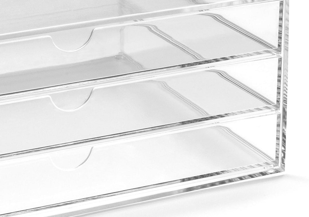 OSCO A3TSL Magazin mit 3 Schubladen aus klarem Acryl im Querformat farblos Single, Single