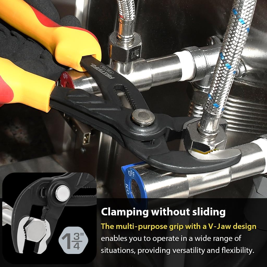 FIRSTINFO F38110 | Isolierte VDE Wasserpumpenzange | 1000 V | 25,4 cm Push Button Type-Water Pump Pl