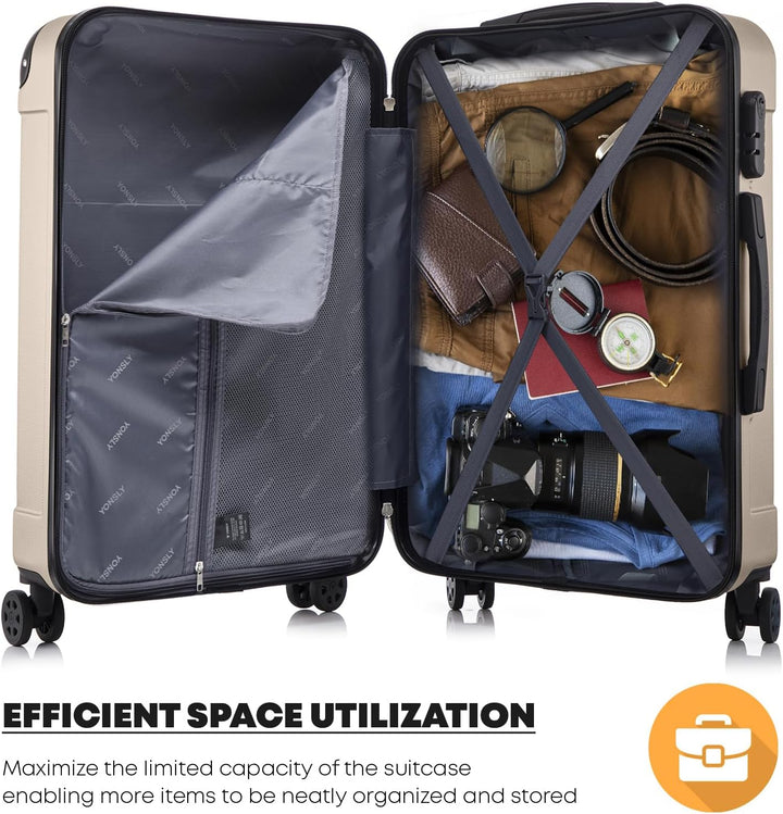 Trolley Koffer Suitcase, Reisekoffer, Rollkoffer Handgepäck, Hartschalenreisekoffer mit 4 Rollen 360