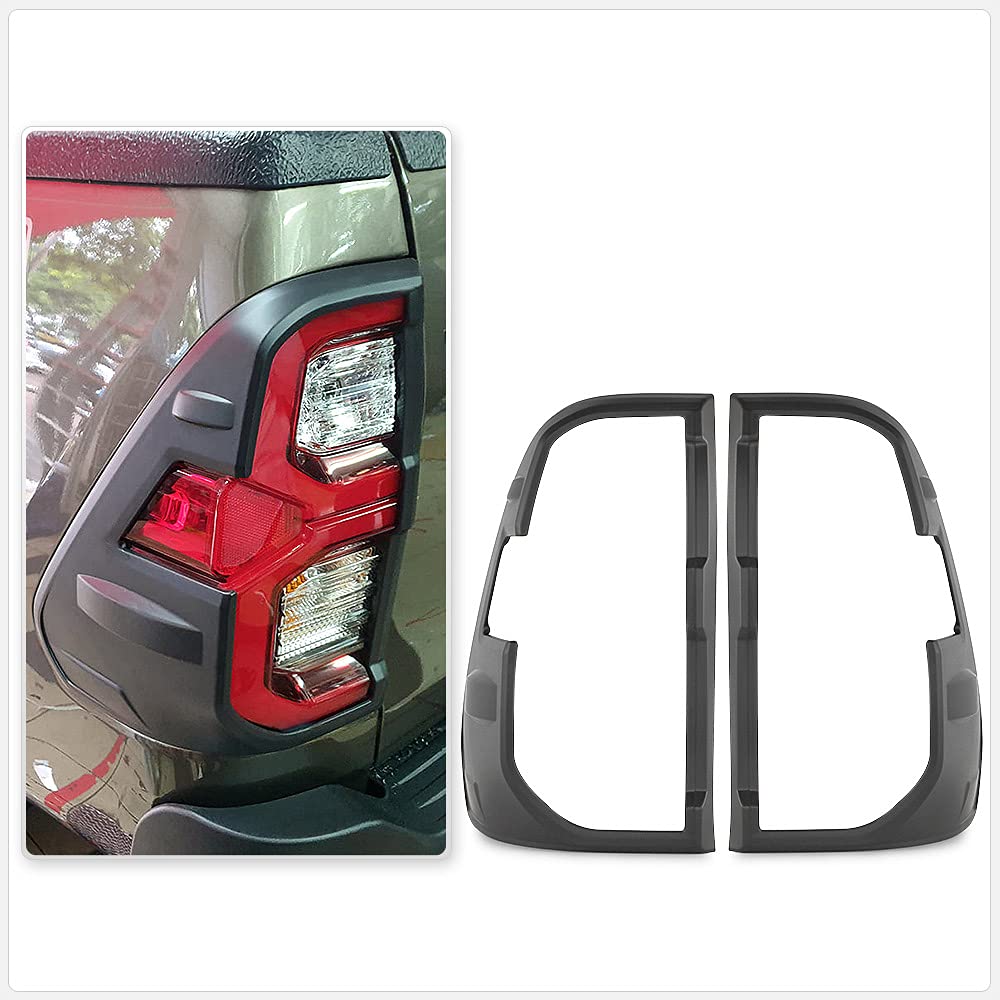 TUNEZ® Schwarze Rücklichtabdeckung, nur für Rücklicht, kompatibel mit Hilux Mk3 2020 2021 2022 SR SR