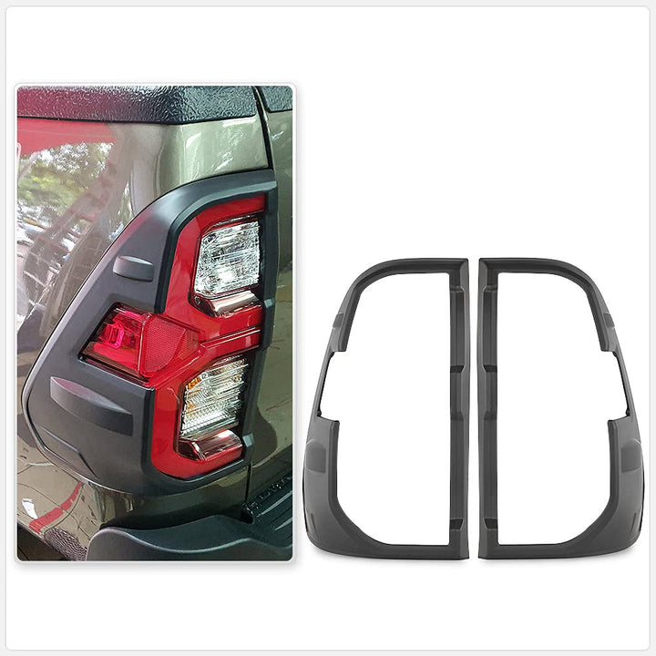 TUNEZ® Schwarze Rücklichtabdeckung, nur für Rücklicht, kompatibel mit Hilux Mk3 2020 2021 2022 SR SR