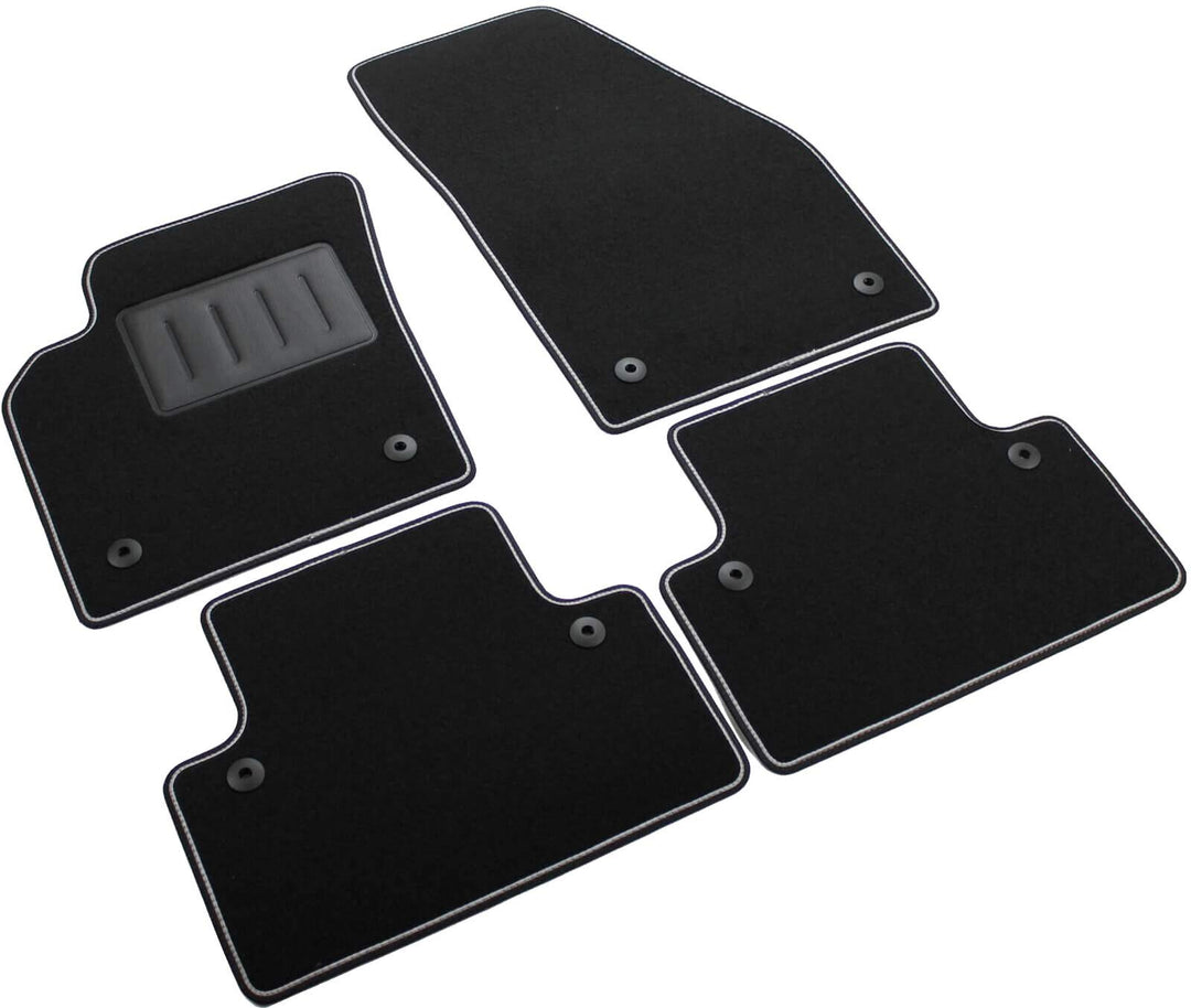 Das Teppich Auto, sprint04801, FuÃŸmatten Teppiche Schwarz rutschfest, verstÃ¤rkter Rand, zweifarbig