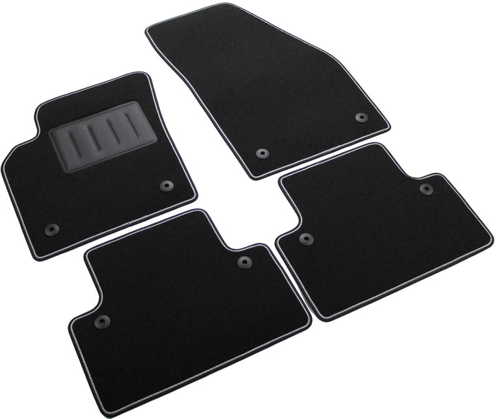 Das Teppich Auto, sprint04801, FuÃŸmatten Teppiche Schwarz rutschfest, verstÃ¤rkter Rand, zweifarbig