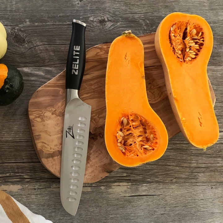 Santoku Messer 18cm – Küchenmesser der Comfort-Pro-Serie – Deutscher Rostfreier Carbonstahl - Ra-sie