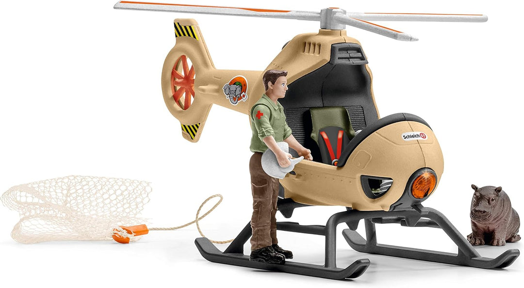 schleich 42476 Helikopter Tierrettung, für Kinder ab 3 Jahren, Wild Life - Spielset Standardverpacku