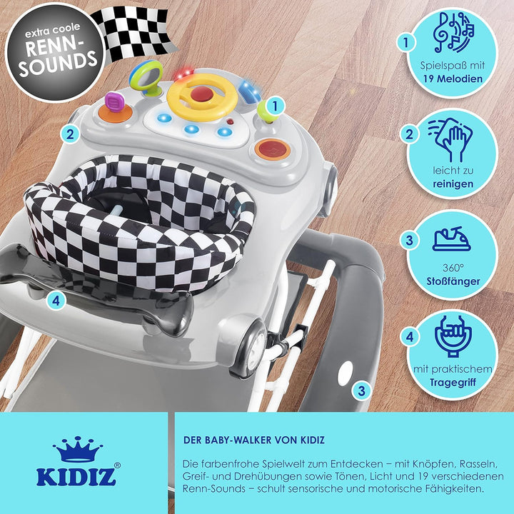 KIDIZ® 4in1 Lauflernhilfe Babywalker Spiel- und Lauflernwagen Gehfrei - Schaukelfunktion Babywippe m