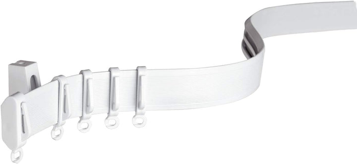 GARDINIA Vorhangschienen-Set Flexline, Vorhangschiene, 12 Träger für Decken- oder Wandmontage, 4 End