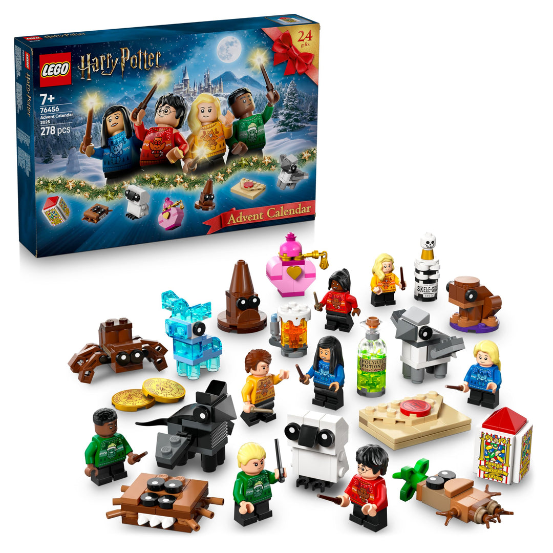 LEGO Harry Potter Adventskalender 2025 - Weihnachten Spielzeug mit 24 Überraschungen - 8 Minifiguren