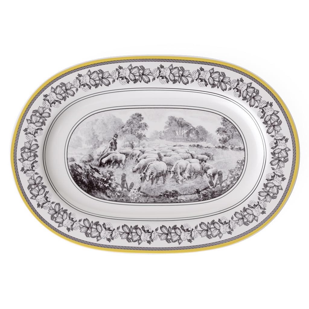 Villeroy und Boch Audun Ferme Platte oval 34 cm, Premium Porzellan
