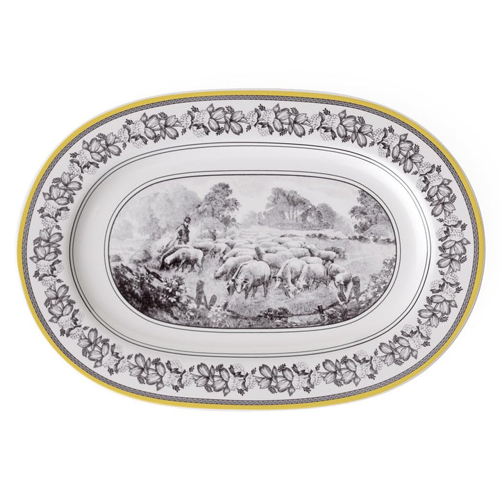 Villeroy und Boch Audun Ferme Platte oval 34 cm, Premium Porzellan