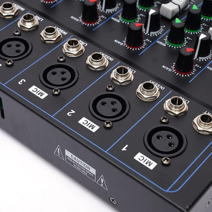 Bluetooth Audio Mixer 7 Kanal Live Studio Audio Mixer USB DJ Console Amplifier Mischkonsole 6 Musikm