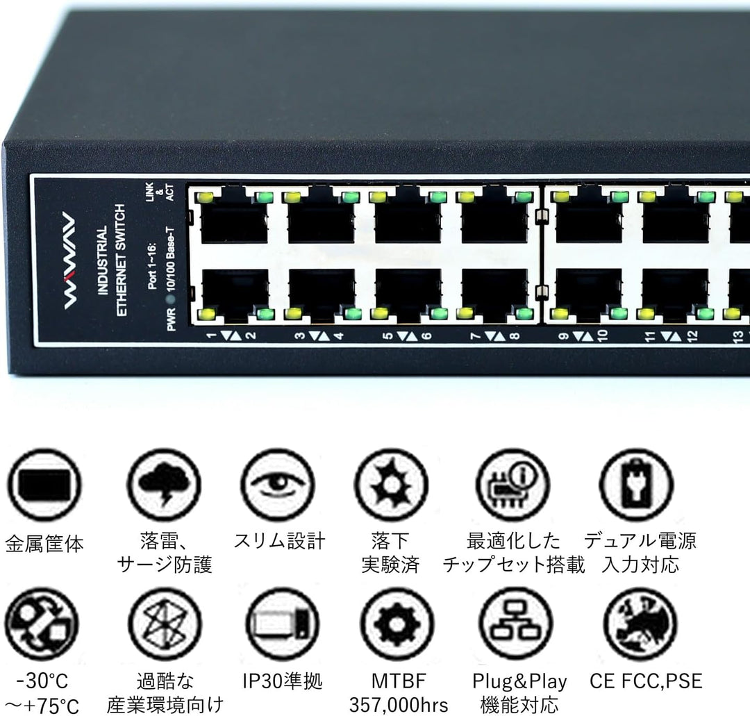 WIWAV WDH-5ET-POE 10/100Mbps Nicht verwaltete 5-Port-PoE-Industrial-Ethernet-Switches mit DIN-Schien