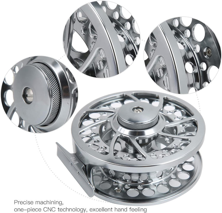 VGEBY Angelrolle 9/10 Angeln Fliegenrolle 3 Kugellager 1:1 Übersetzungsverhältnis CNC Aluminiumlegie