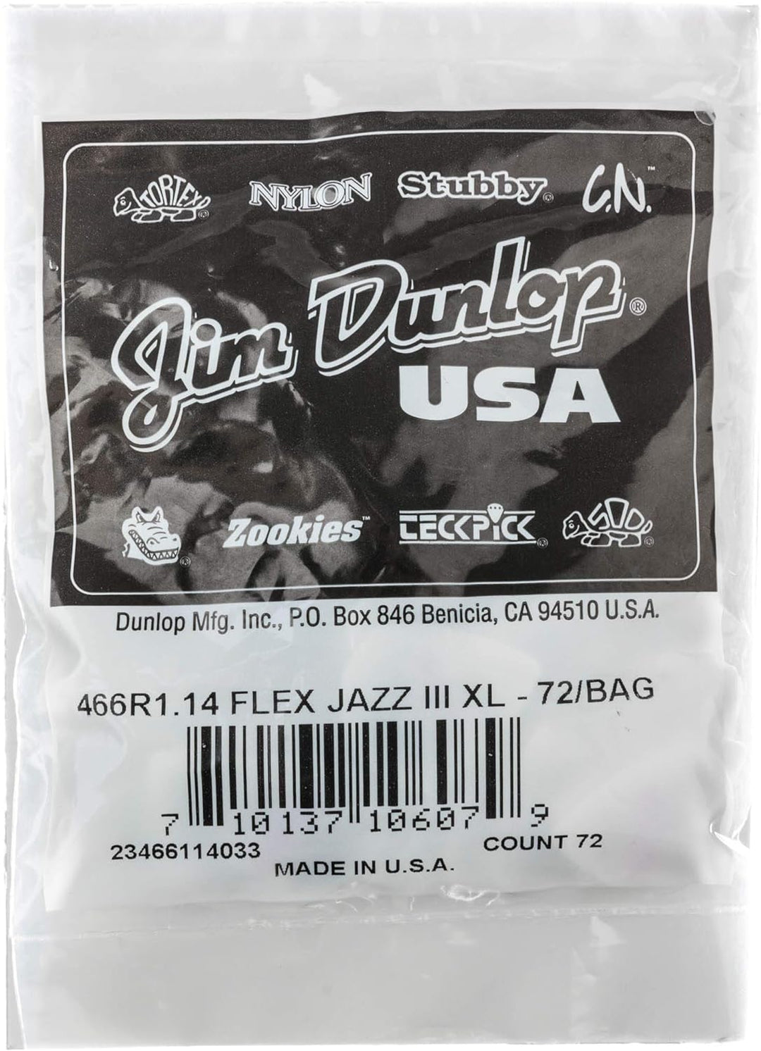 Médiators Jim Dunlop 1,14mm ADU 466R114 Sachet de 72 1,14mm, Sachet de 72 1,14mm