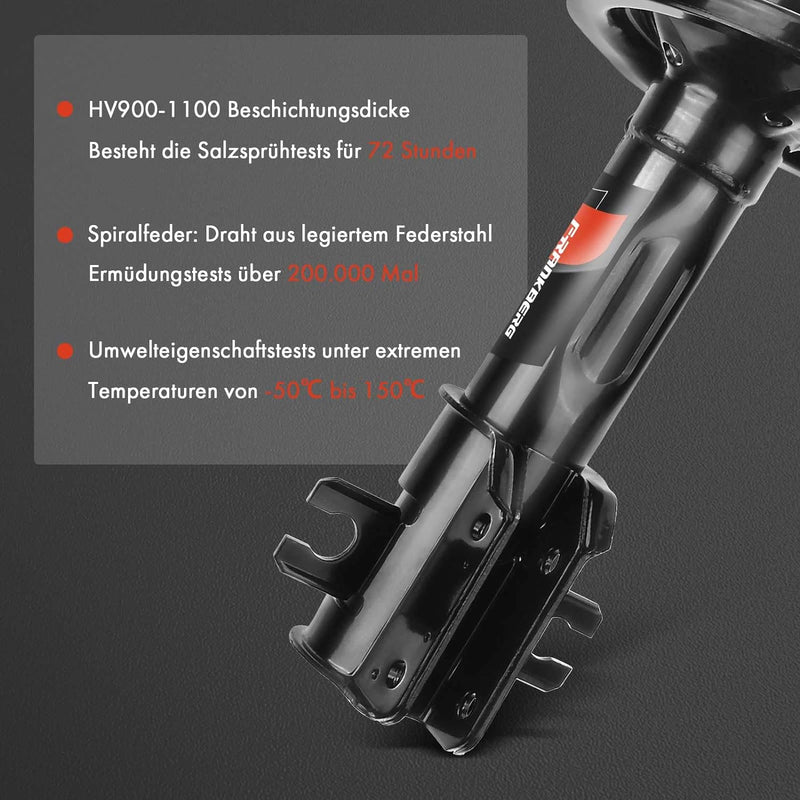 Frankberg 2x Stossdämpfer Gasdruck Vorderachse Kompatibel mit Punto 176 176C 1.1L-1.7L 1993-2000 Y 8