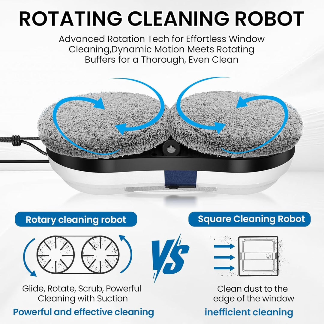 Fensterputzroboter,5600Pa Elektrischer Fensterreiniger,Fensterroboter mit Fernbedienung und Kantener