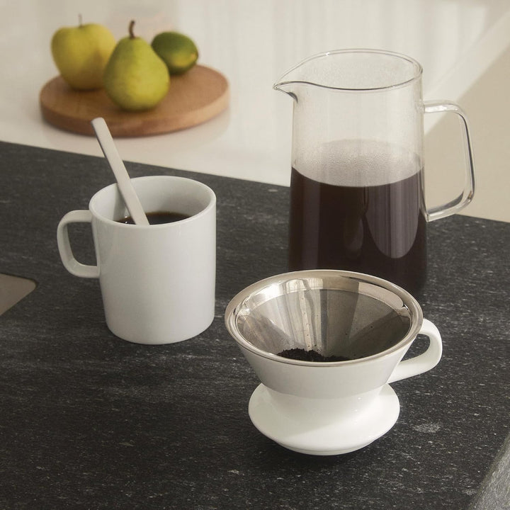 Alessi Slow coffee KT01S1 - Design Slow Coffee-Set Bestehend aus Kanne aus Pyrex-Glas, Filterhalter