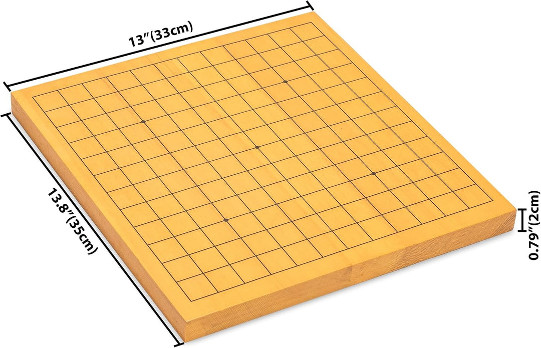 Yellow Mountain Imports Shin Kaya Reversible 13x13 / 9x9 Go Game Set Board (2cm) with Double Convex