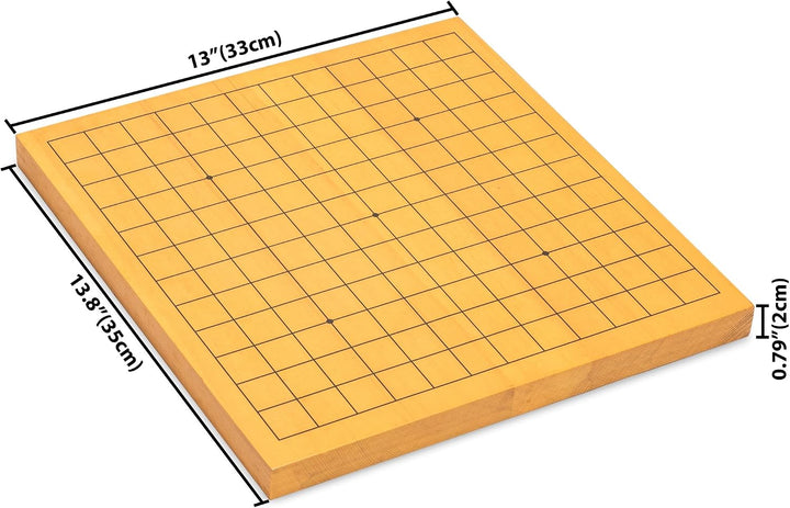 Yellow Mountain Imports Shin Kaya Reversible 13x13 / 9x9 Go Game Set Board (2cm) with Double Convex