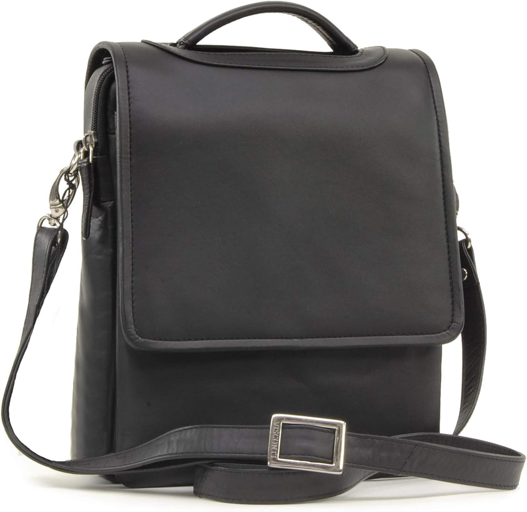 VISCONTI - Leder - Schultertasche - Organizer-Tasche - Kindle/i-Pad - ATLANTIC - (1603) M Schwarz, M