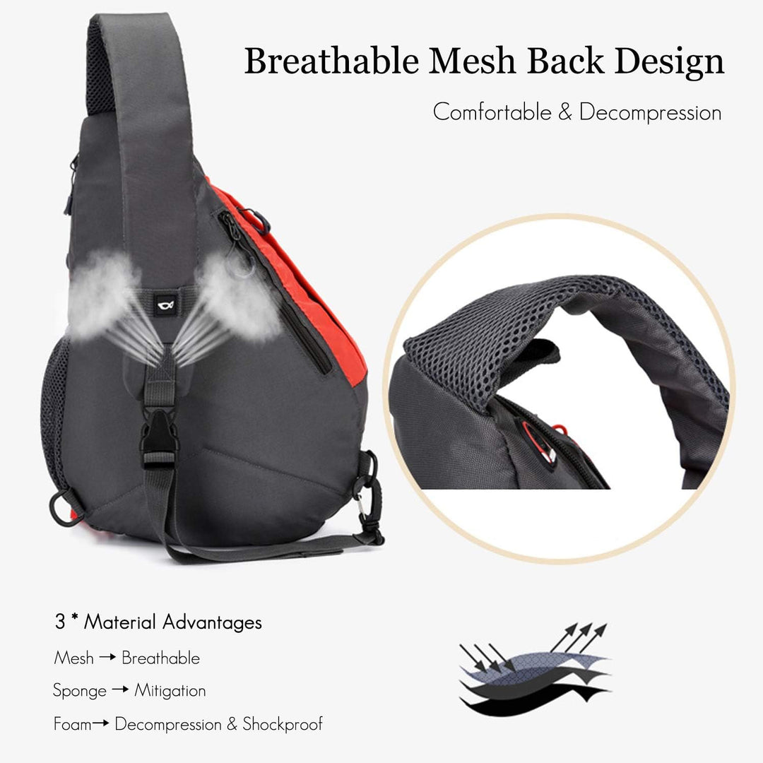 FANDARE Leicht Brusttasche Sling Rucksack Schultertasche Chest Bag Crossbody Umhängetasche Sporttasc