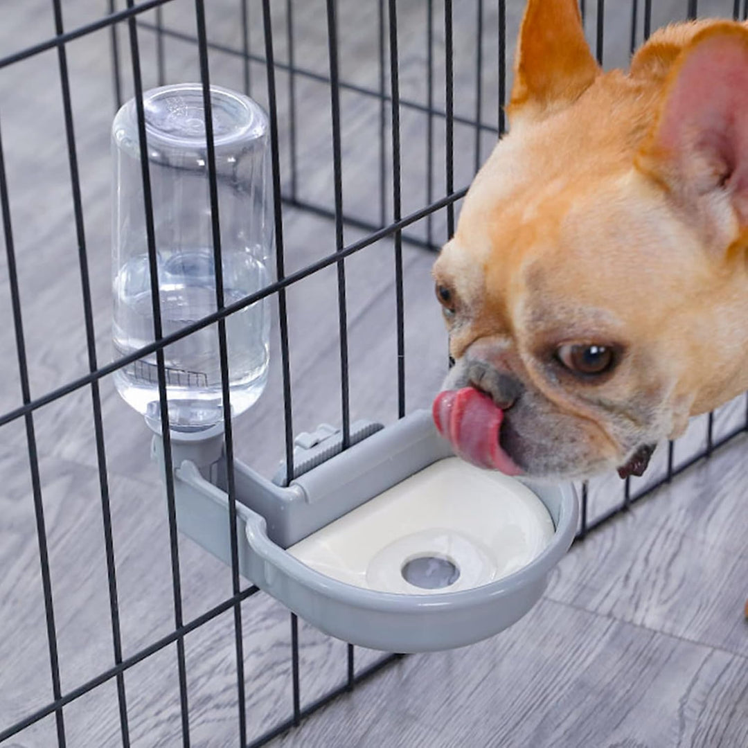 Wasserspender Hund für Käfig, 480ml trinkflasche Hunde Automatischer und Anti-Überlauf, Haustier Tri
