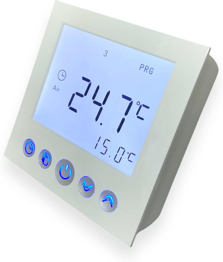 SM-PC®, Digital Thermostat Raumthermostat Fussbodenheizung Wandheizung LED weiss Aufputz #877