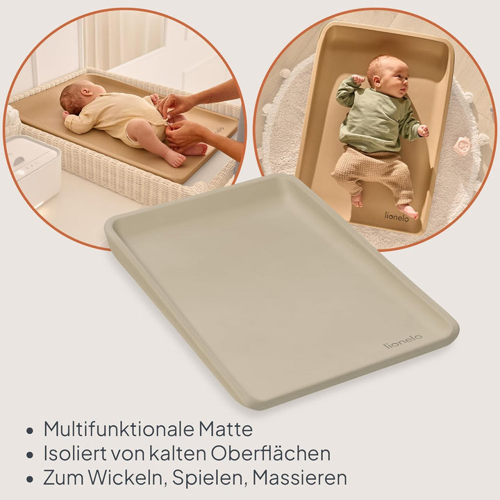 Lionelo Megs Wickelauflage für Wickeltische, wasserdicht, waschbar, multifunktional, weicher PU-Scha