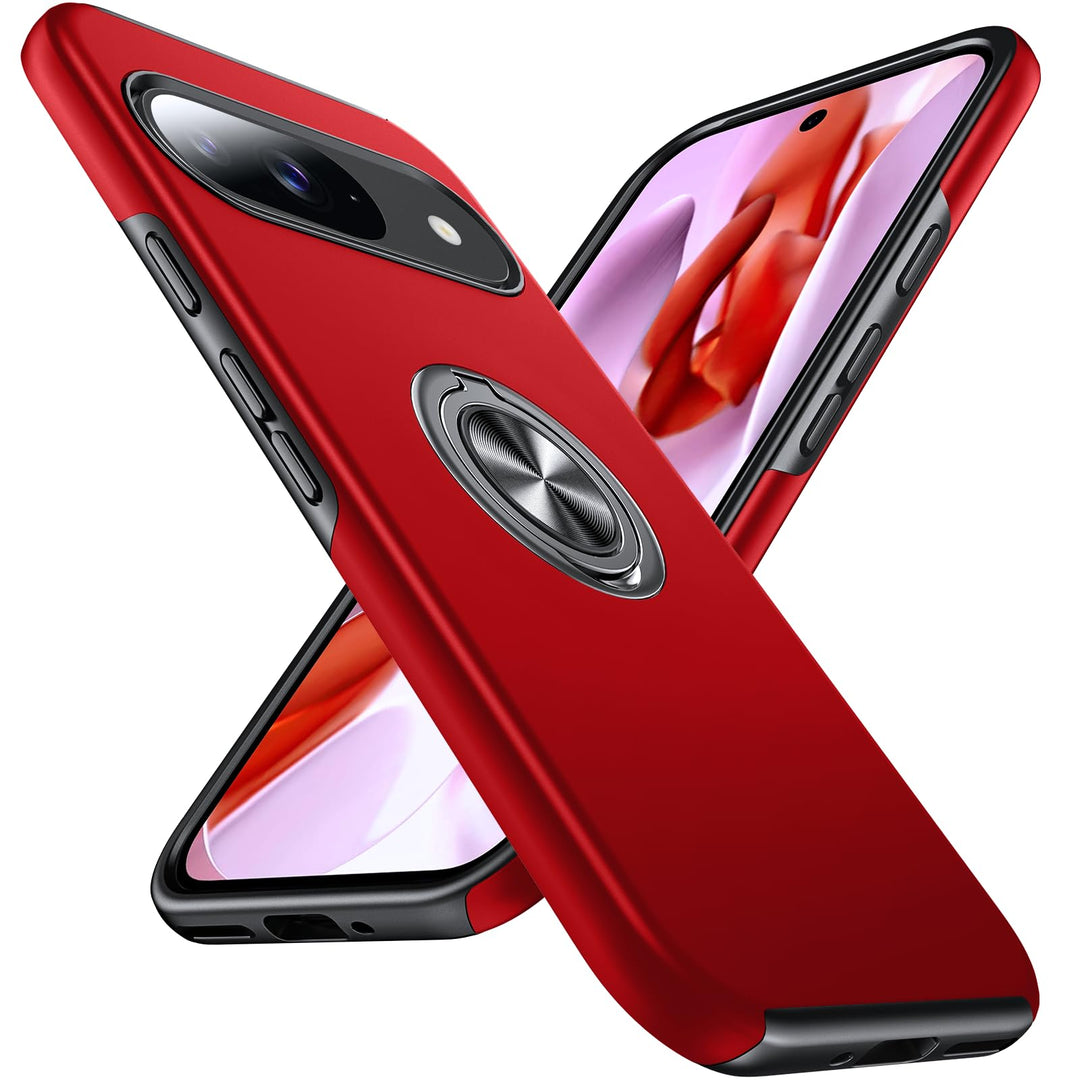 Anqrp Hiddenian Serier Hülle für Google Pixel 9/9 Pro, [Eingebetteter Ständer] [Wärmeableitung] Schw