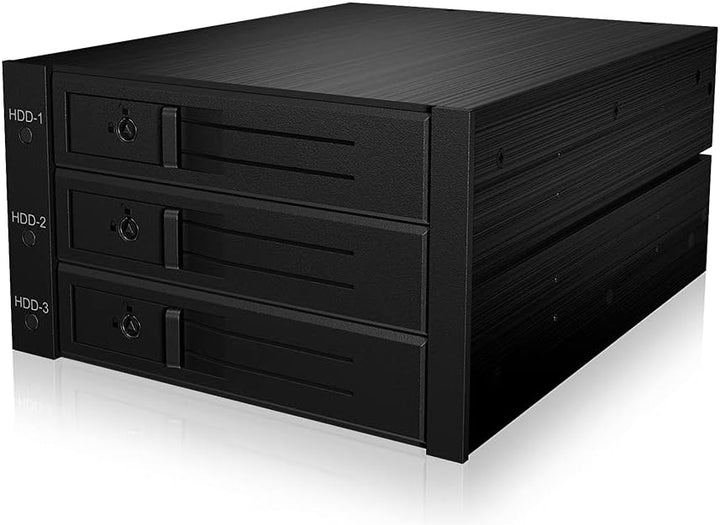ICY BOX Wechselrahmen Backplane für Festplatten, 3x 3,5 Zoll in 2x 5,25 Zoll Schacht, SATA, Lüfter,