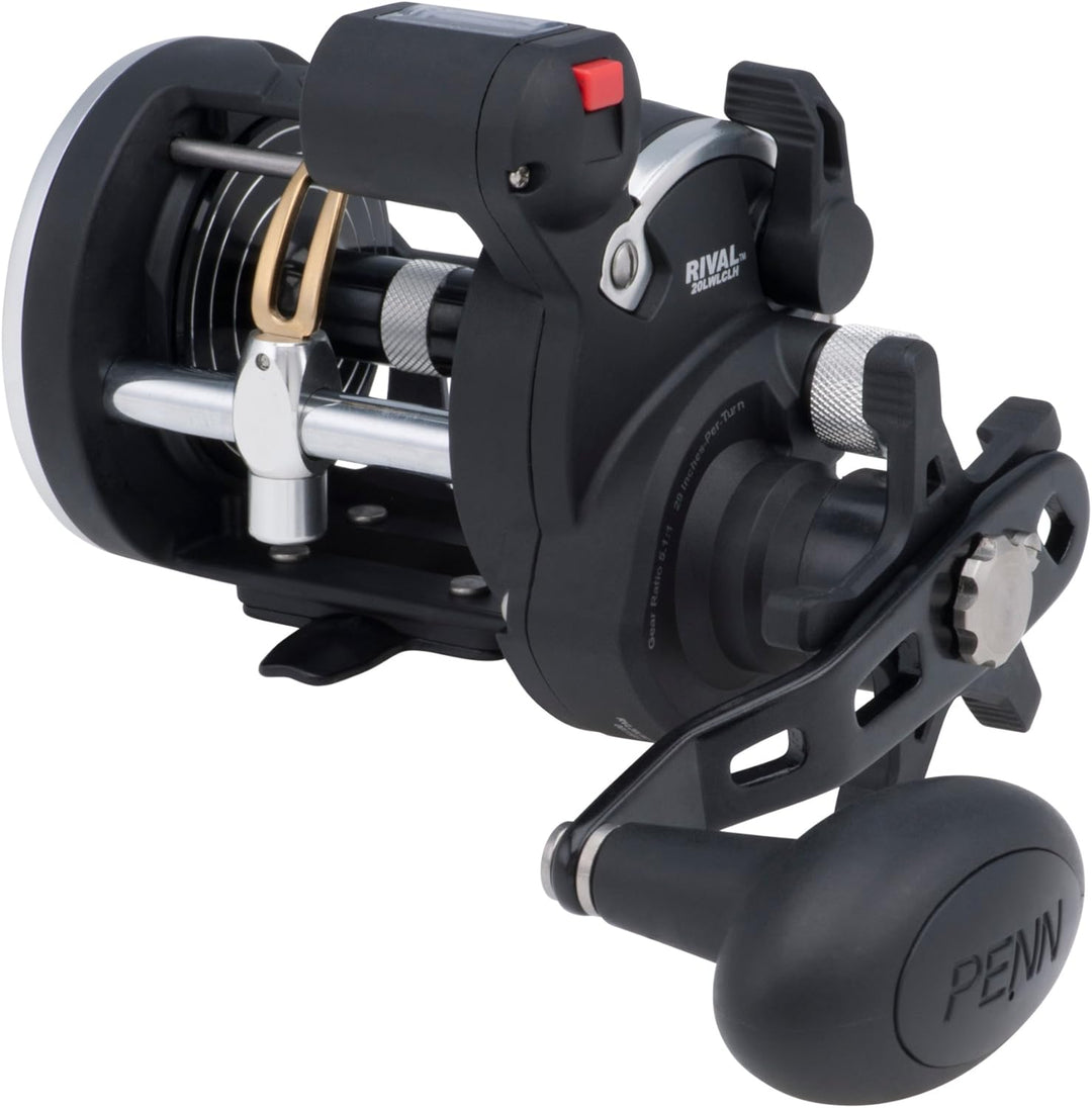 PENN Rival Level Wind Multirolle für Boote und Kajaks – Hochleistungs-Salzwasserrolle für Dorsch, Ba