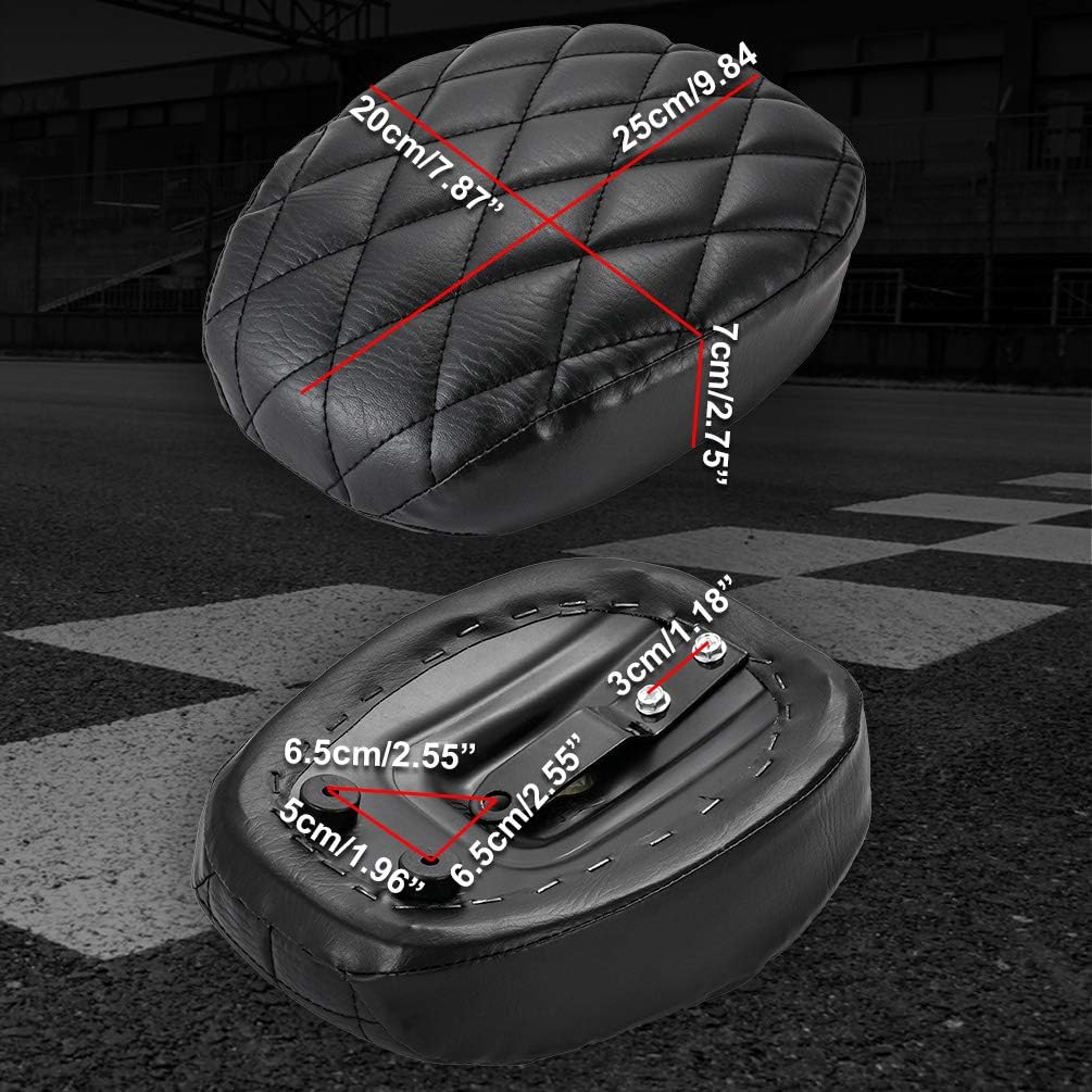 KATUR Motorrad Solo Sitzpolster schwarz hinten Fahrersitz Naht Kunstleder Sitzbezug Pad kompatibel m