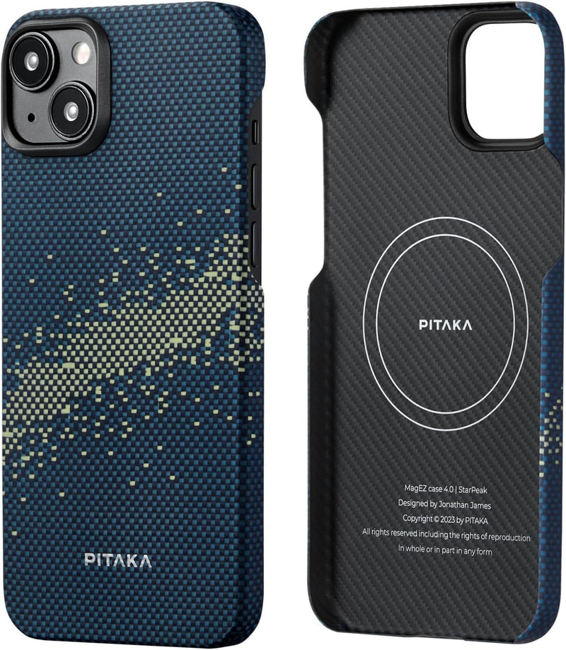 pitaka Ultradünne Hülle für iPhone 15 Plus Kompatibel mit Magsafe aus Aramidfaser Magnetische Schutz