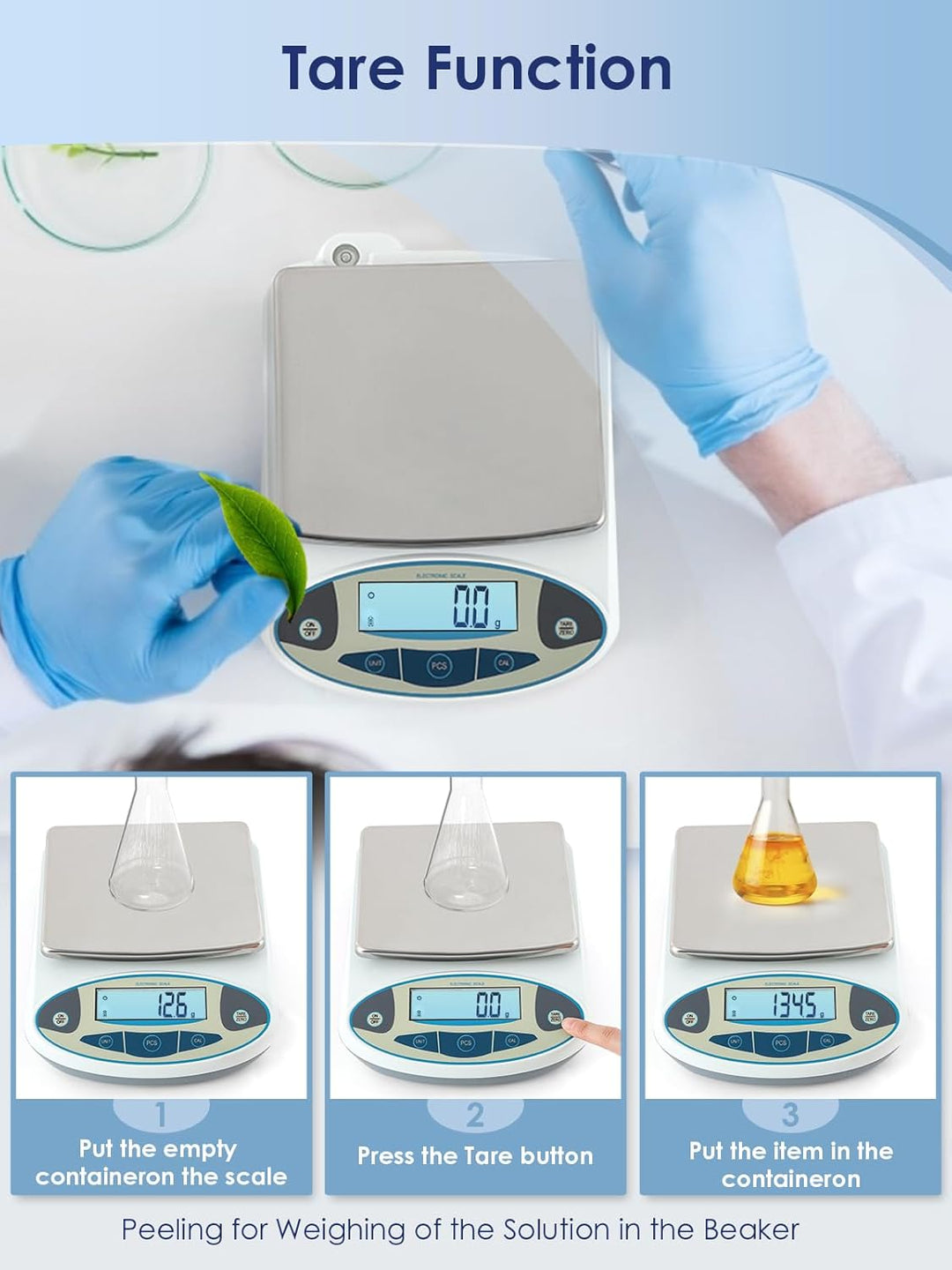 CGOLDENWALL Digitale Laborwaage 5kgx0,1g Elektronische Präzisions-Analysewaage Schmuck Küche Industr