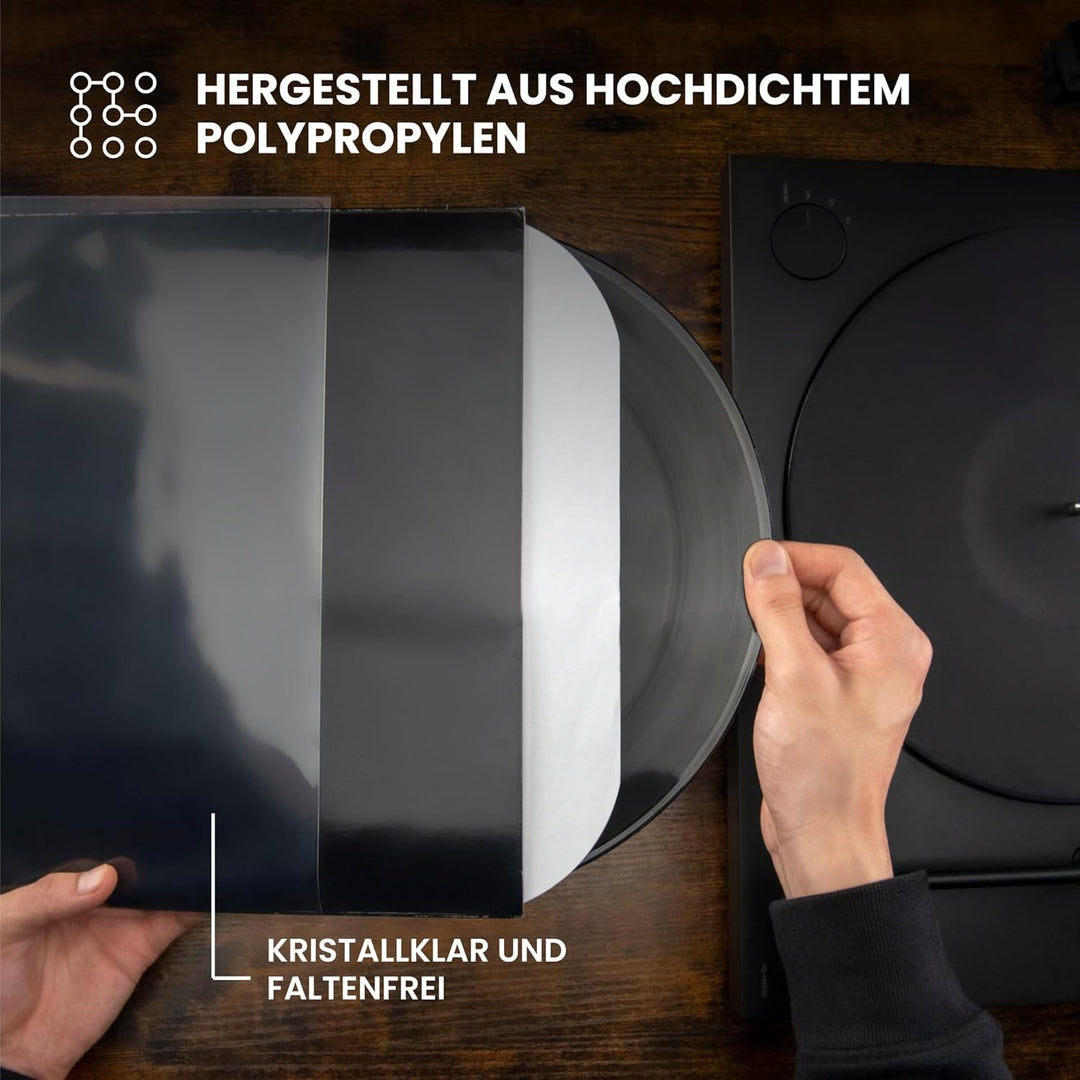 BIG FUDGE Vinyl Schallplatten Hüllen Aussen - 12" x 100 Stk. - LP Hüllen Transparent aus 3mil Starke
