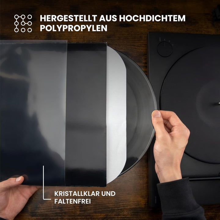 BIG FUDGE Vinyl Schallplatten Hüllen Aussen - 12" x 100 Stk. - LP Hüllen Transparent aus 3mil Starke