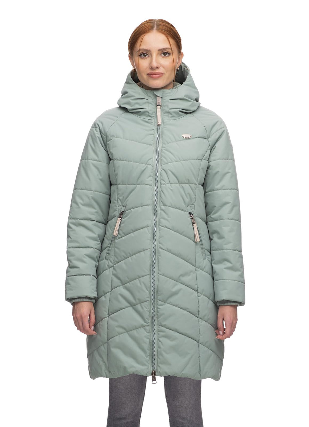 Ragwear Damen Wintermantel Warmer wasserdichter Steppmantel lang mit Kapuze Dizzie Coat XS-6XL S Dus