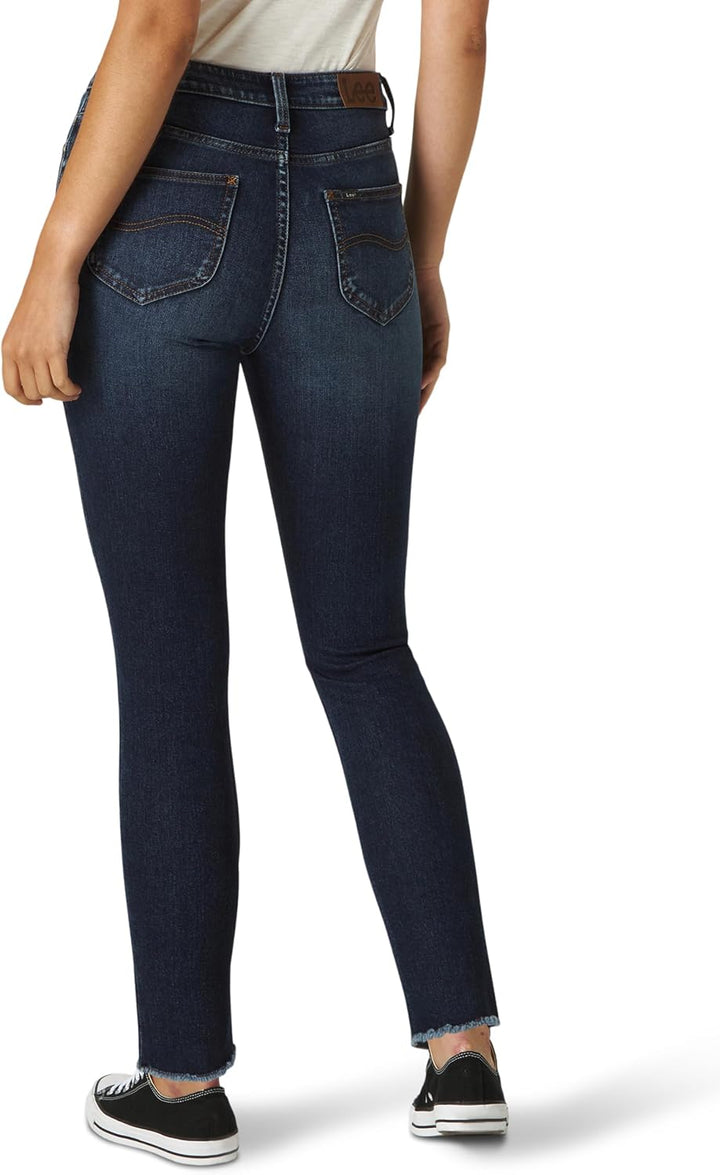 Lee Damen Slim Fit High Rise with Button Fly &amp; Released Hem Jeans 44 Kompass, 44 Kompass