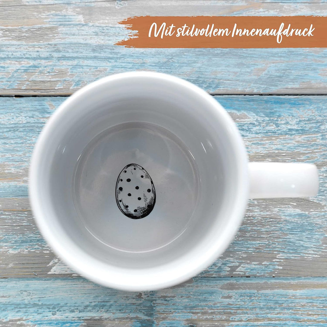 Papierdrachen Hochwertige Tasse aus Keramik mit passendem Kork Untersetzer - Tischdeko - Kaffeetisch