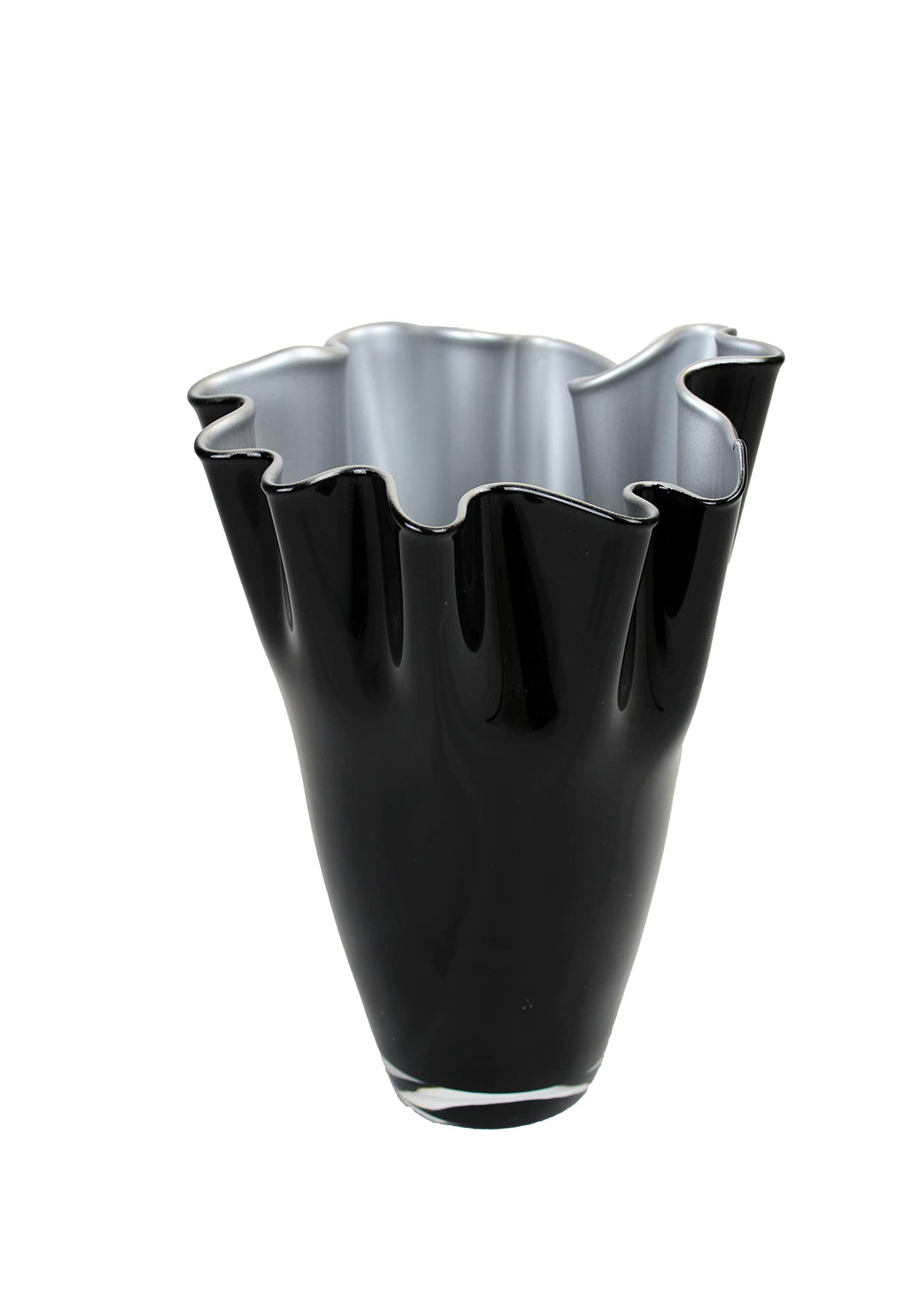 SIGNATURE HOME COLLECTION Glasvase Silber schwarz Blumenvase mundgeblasen 21 x 21 x 30 cm 21 x 21 x