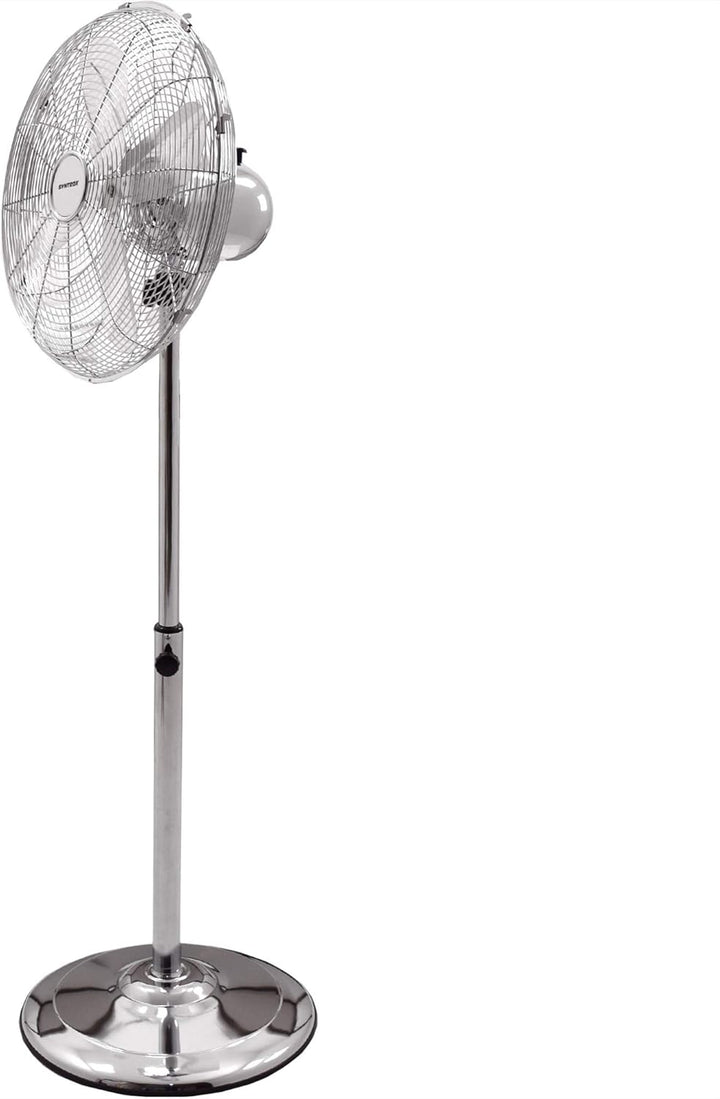 Syntrox Germany SVT-50W Chrome Retro Ventilator mit Oszillation Axialventilator Standventilator Wind