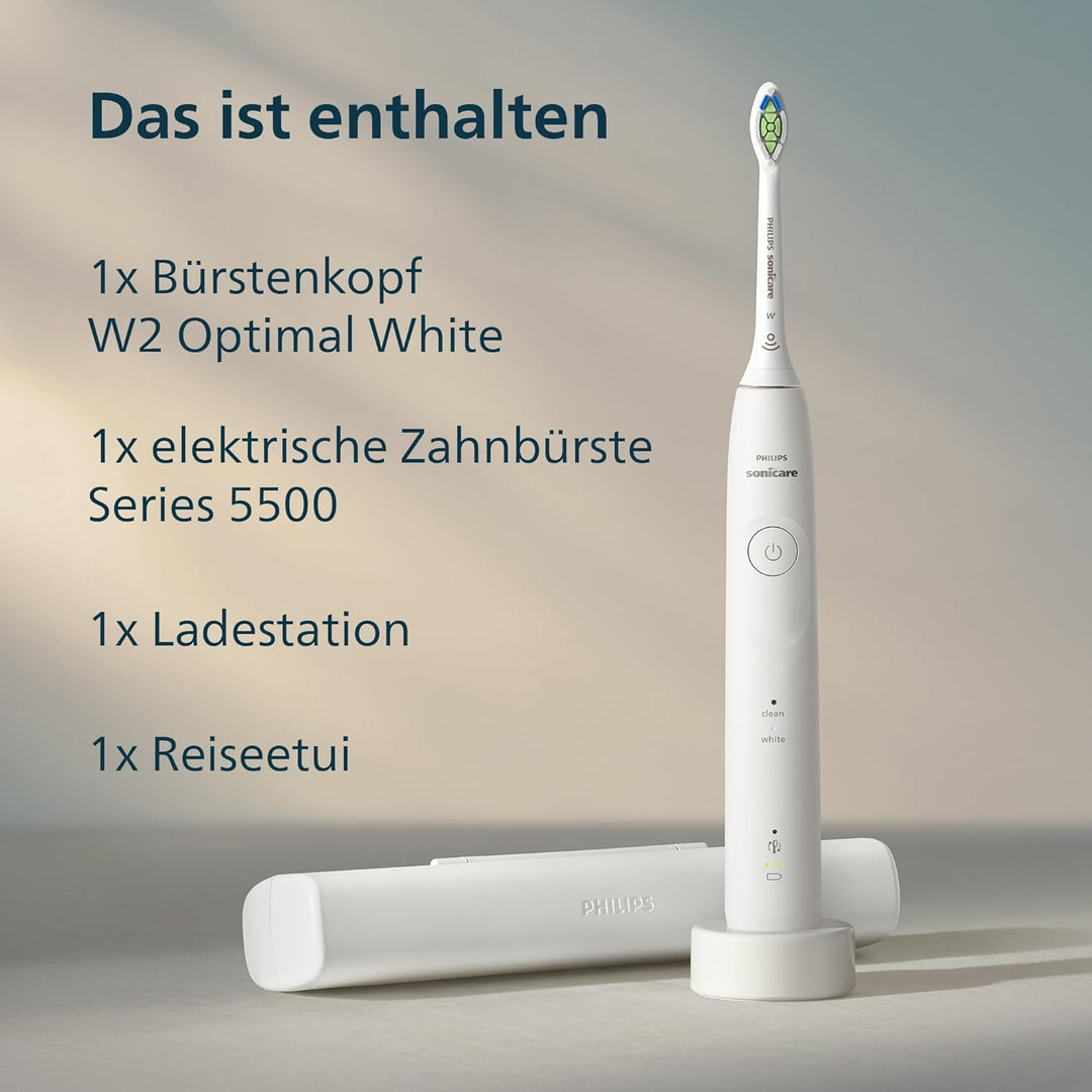 Philips Sonicare 5500 elektrische Zahnbürste, Schallzahnbürste mit 2 Putzmodi, Andruckkontrolle, Eas