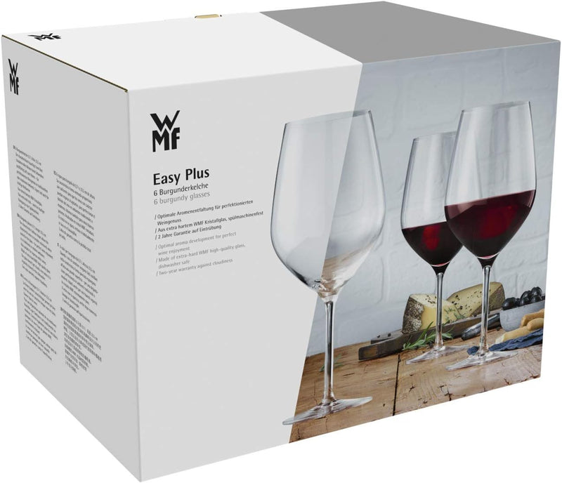 WMF Easy Plus Burgunder Weingläser Set 6-teilig, 700ml, Kristallglas, spülmaschinengeeignet, transpa