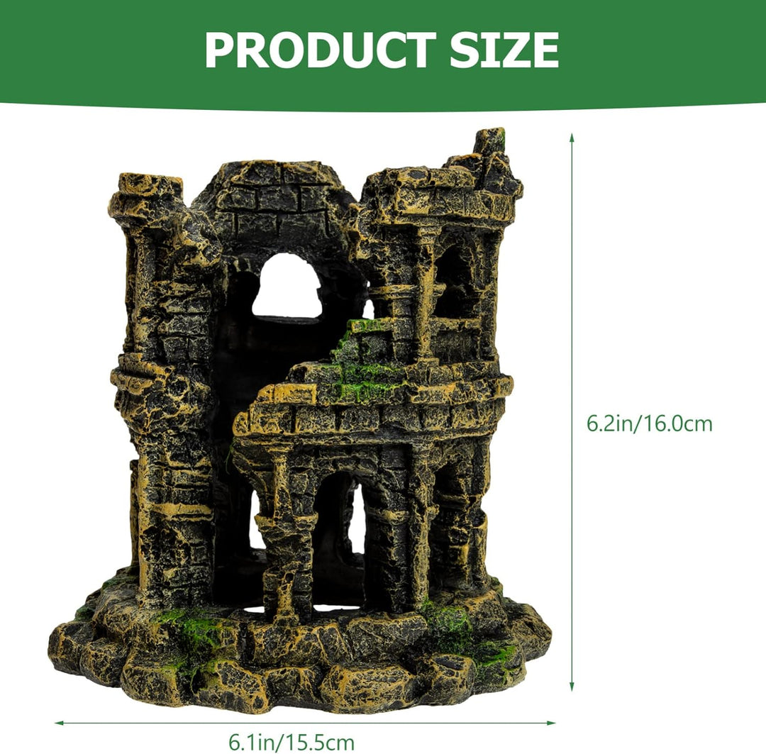 Happyyami Schloss Aquarium Dekoration Aquarium Versteck Ornament Versteckfelsen Für Aquarien 75-gall
